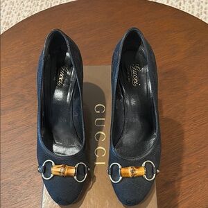 Gucci Black Heels with Bamboo Detail